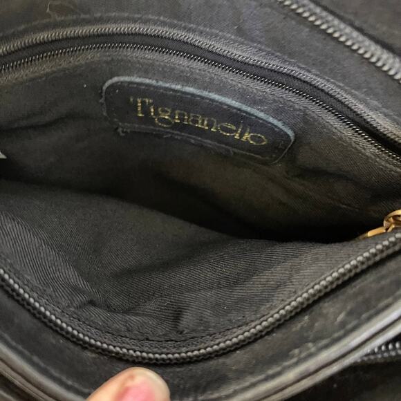 vintage Tignanello black leather shoulder bag - Picture 8 of 14